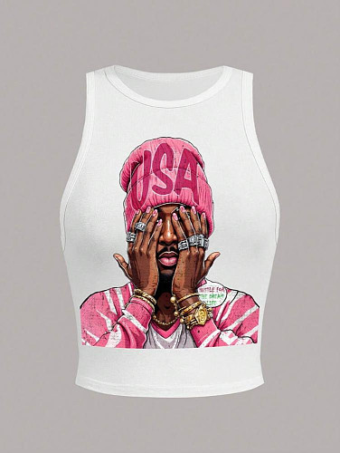 Summer Fashion Sexy Characters-printed Crop Top Vest HMY-2026057