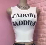 Trendy  It-Girl  Slim-Fit Tank Top With Unique Print RS-1489
