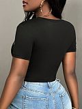 Stylish Printed Cropped T-Shirt Top RS-1484
