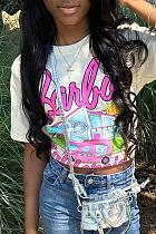 Stylish Casual Short-Sleeve T-Shirt With Colorful Print RS-90072