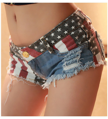New Summer Low-Rise Distressed Denim Hot Pants FB-388