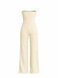 Stylish Strapless Wide-Leg Jumpsuit With Bow Detail HANI-SY029