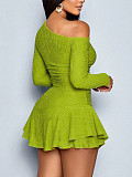 Stylish Off-Shoulder High-Stretch Slim-Fit Mini Skirt Set HANI-MC002