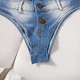 Sexy Distressed Ultra-Short Denim Hot Pants FB-620