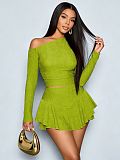 Stylish Off-Shoulder High-Stretch Slim-Fit Mini Skirt Set HANI-MC002