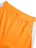 Casual Two-Tone Halter-Neck Backless Top & High-Waisted Wide-Leg Pants Two-Piece Set HANI-ZM025