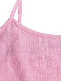 Sexy Spaghetti-Strap Square-Neck A-Line Dress — Loose-Fit Resort Style HANI-TY033