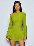 Stylish Off-Shoulder High-Stretch Slim-Fit Mini Skirt Set HANI-MC002