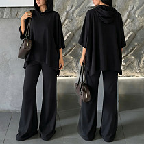 Casual & Relaxed Slimming Hoodie High-Stretch Wide-Leg Pants Set HANI-MC019