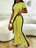 Irregular Slanted Cut Top Wide-leg Pants For Women Two Pieces SFY-2814