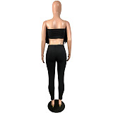 2026 Turkey Feather V-neck One-Side Backless Elastic Long Pants Set YNS-8025