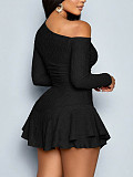 Stylish Off-Shoulder High-Stretch Slim-Fit Mini Skirt Set HANI-MC002