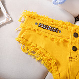 Sexy Sequin Low-Rise High-Stretch Denim Shorts FB-619