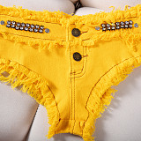 Sexy Sequin Low-Rise High-Stretch Denim Shorts FB-619
