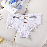 Sexy Sequin Low-Rise High-Stretch Denim Shorts FB-619