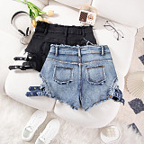 New Summer Sexy High-Waisted Distressed Denim Shorts FB-648