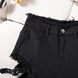 New Summer Sexy High-Waisted Distressed Denim Shorts FB-648