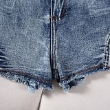 New Summer Sexy High-Waisted Distressed Denim Shorts FB-648