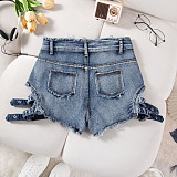 New Summer Sexy High-Waisted Distressed Denim Shorts FB-648