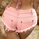 Sexy Low-Rise Distressed Denim Shorts FB-8870