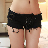 Sexy Low-Rise Distressed Denim Shorts FB-651