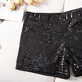 Casual High-Waisted High-Stretch Sequin Hot Pants FB-818