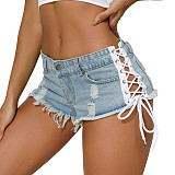 New Sexy High-Waisted Distressed Stretch Casual Denim Shorts FB-9057