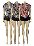 Stylish Plaid Deep V-Neck Lapel Sleeveless Cropped Top With Cinched Waist CH-26017