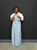 Casual Solid-Color Chiffon Loose-Fit High-Waisted Wide-Leg Jumpsuit With Spaghetti Straps PMR-TW883