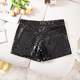 Casual High-Waisted High-Stretch Sequin Hot Pants FB-818