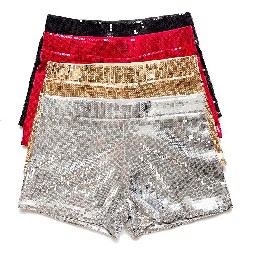 Casual High-Waisted High-Stretch Sequin Hot Pants FB-818