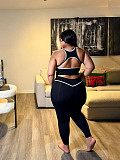 Stylish Casual Sporty Two-Piece Set Color-Block Vest & High-Waisted Trousers PMR-TW871