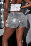 Casual High-Waisted High-Stretch Sequin Hot Pants FB-818