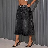 Stylish & Casual Loose-Fit Trendy Multi-Pocket Jeans YUNM-59095