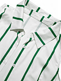 Stylish Striped Sleeveless Shirt Dress With Lapel Collar and Waist Tie HANI-TY038