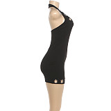 Sexy U-Neck Halter Backless Bodycon Dress DLS-04929