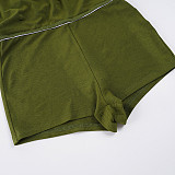 Stylish Color-Block Cami Top & Tie-Waist Bodycon Mini Skirt Set MRA-48159