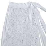 Sexy Mesh & Lace Deep V-Neck Slit Dress BY-7707