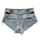 Sexy High-Waisted Stretch Denim Shorts FB-9028