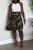 New Distressed Acid-Washed Denim Cargo Pants With Utility Pockets OXMJ-8763