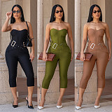Sexy Solid-Color Slim-Fit Strapless Bodycon Jumpsuit BY-7693