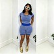 New Casual Fine-Striped Knit Shorts Set TR-1370