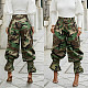Loose Camouflage Drawstring Pleated Ankle-length Flared Pants For Women SH-391567