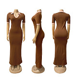 Retro Dress Amazon Polo-neck Cinches Waist Maxi Dress SFY-628