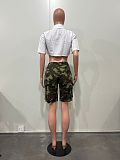 New Distressed Acid-Washed Denim Cargo Pants With Utility Pockets OXMJ-8763