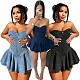 Sultry & Chic Strapless Sleeveless Denim A-Line Mini Dress OXMJ-8699