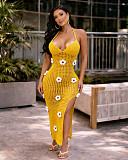 Sexy Knitted Crochet Strappy Beach Dress With Slit CM-60505