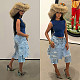 Casual Double-layered Pants Denim Skirt Jeans For Women SH-391453