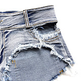 Sexy High-Waisted Stretch Denim Shorts FB-9028