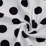 Summer Polka-Dot Print Halter-Neck Cowl-Drape Backless Romper RS-26RP106